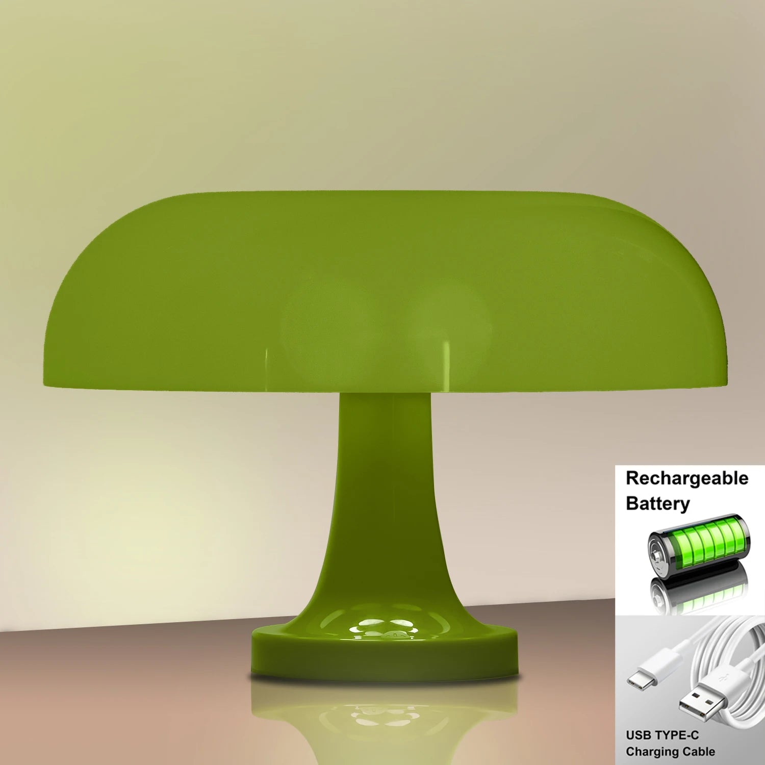 Bauhaus Bloom — Mushroom Table Lamp (3-Color Dimming)