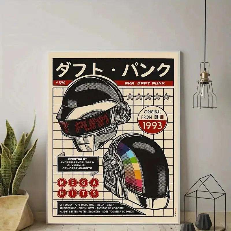 Afterimage — Daft Punk Helmet Canvas Wall Art