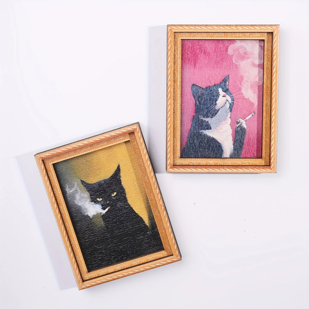 Fridge Friend — Black & White Cat Magnet