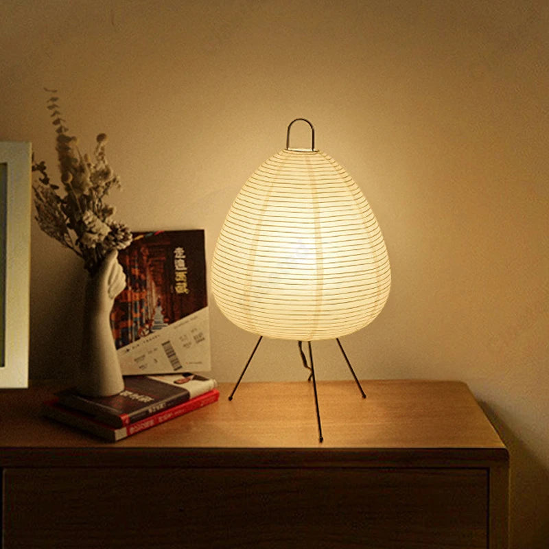 Paper Moon — Japanese Rice Paper Tripod Lamp