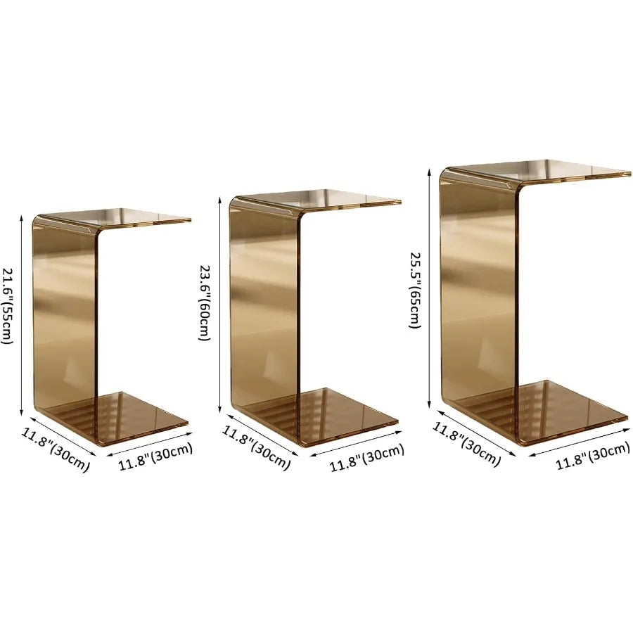 Clear Curve — Acrylic C-Shaped Side Table