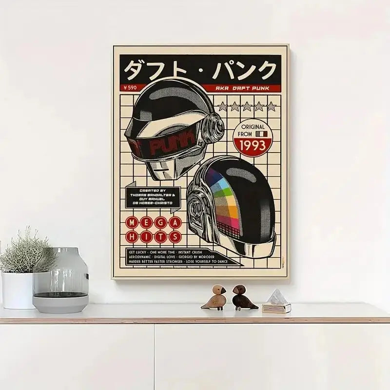 Afterimage — Daft Punk Helmet Canvas Wall Art