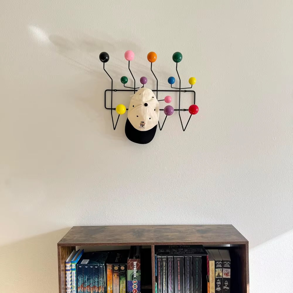 Mod Made Mid Century Modern Bubble Wall Mounted Coat Rack, Color Ball Black Frame