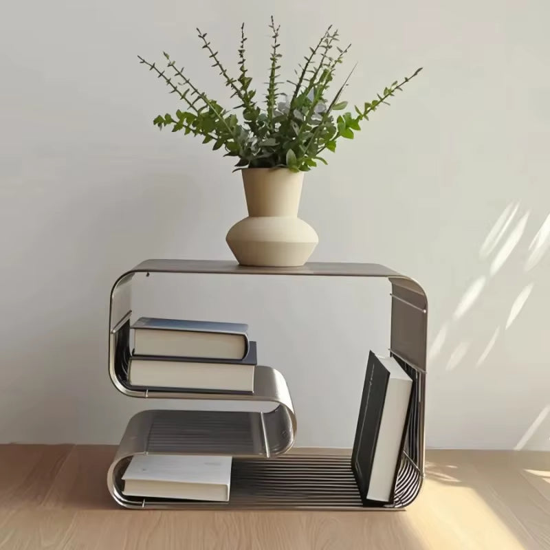 Side Stack — Scandinavian Metal Side Table + Magazine Rack
