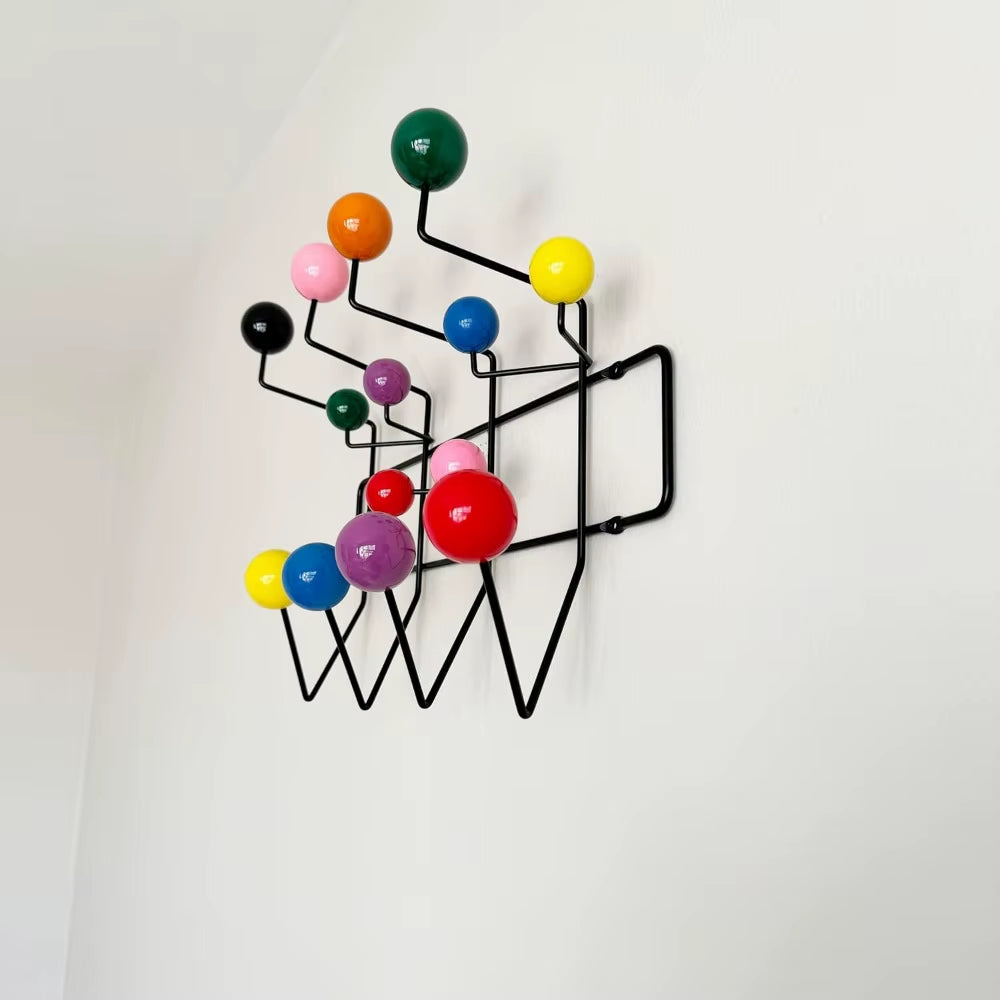 Mod Made Mid Century Modern Bubble Wall Mounted Coat Rack, Color Ball Black Frame