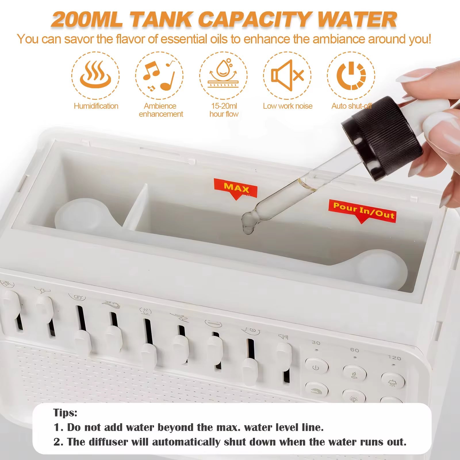 4-in-1 HiFi Bluetooth Speaker with LED Night Light, White Noise Sleep Aid, Humidifier, and 8 Nature Sounds