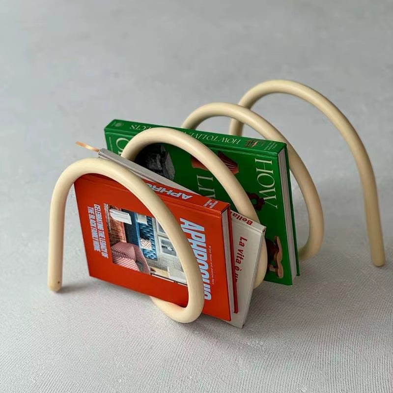 Modern Nordic Bookcase Organizer – Minimalist Tabletop Book Rack for Living Room, Desktop Storage Shelf, Corner Bookshelf