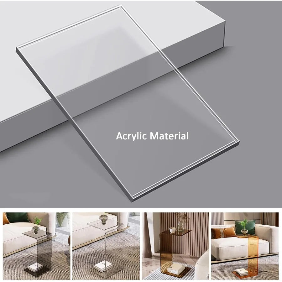 Clear Curve — Acrylic C-Shaped Side Table