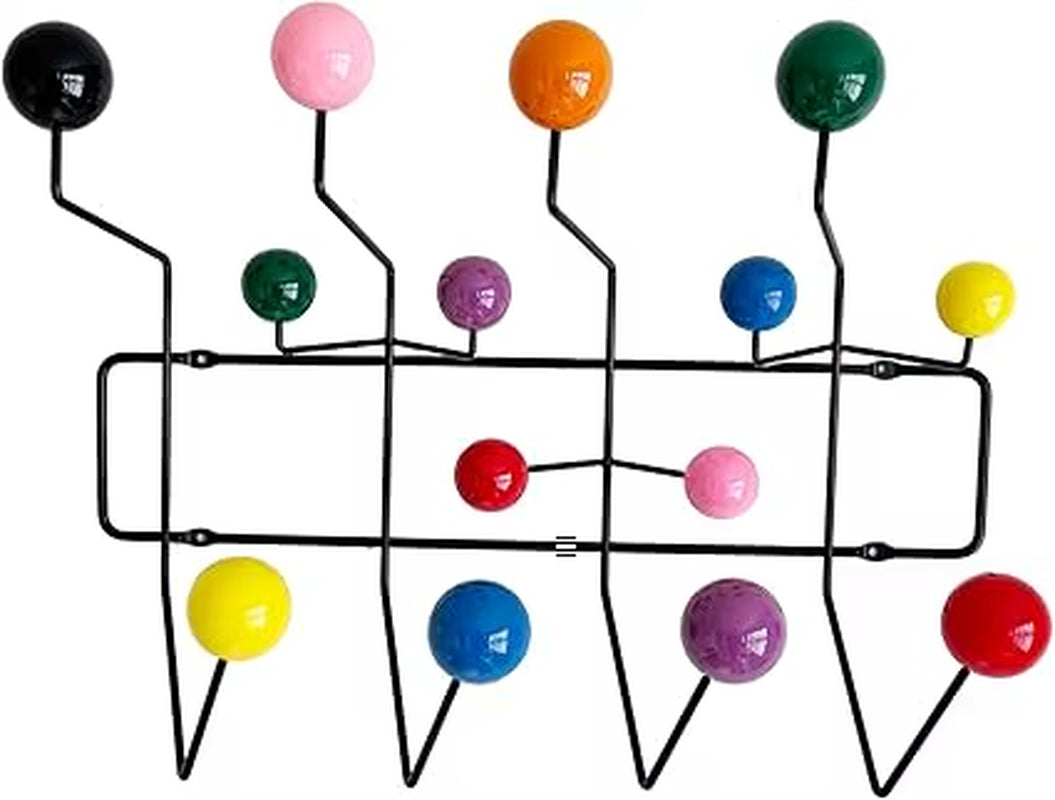 Mod Made Mid Century Modern Bubble Wall Mounted Coat Rack, Color Ball Black Frame