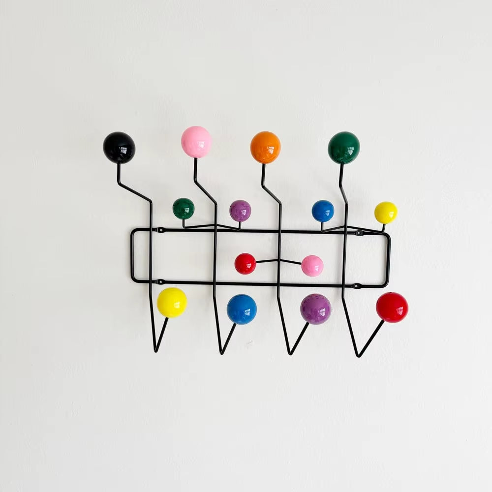 Mod Made Mid Century Modern Bubble Wall Mounted Coat Rack, Color Ball Black Frame