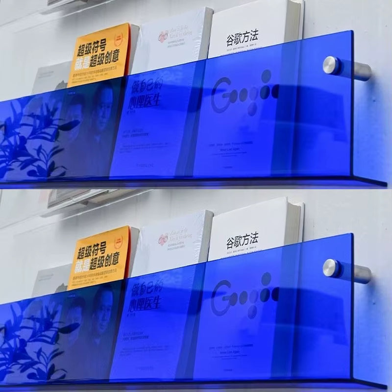 Clear Shelf — Acrylic Wall-Mounted Magazine & Media Rack (Set of 2)