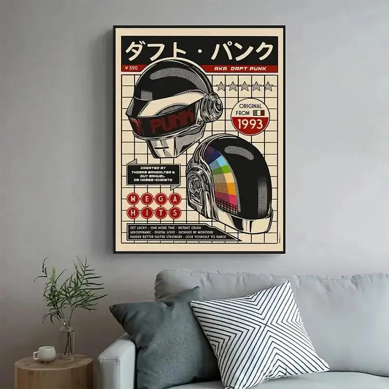 Afterimage — Daft Punk Helmet Canvas Wall Art