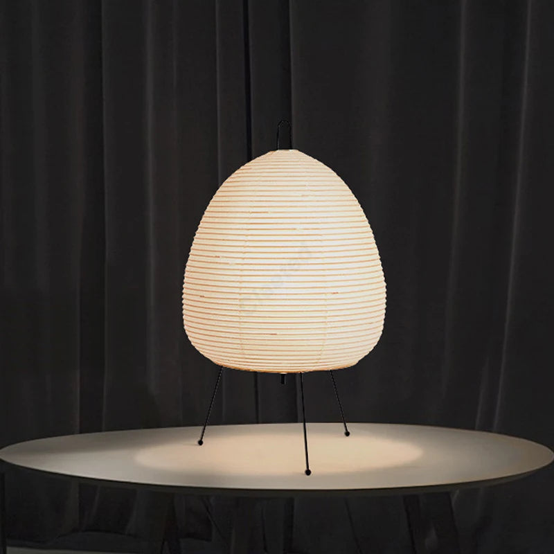 Paper Moon — Japanese Rice Paper Tripod Lamp