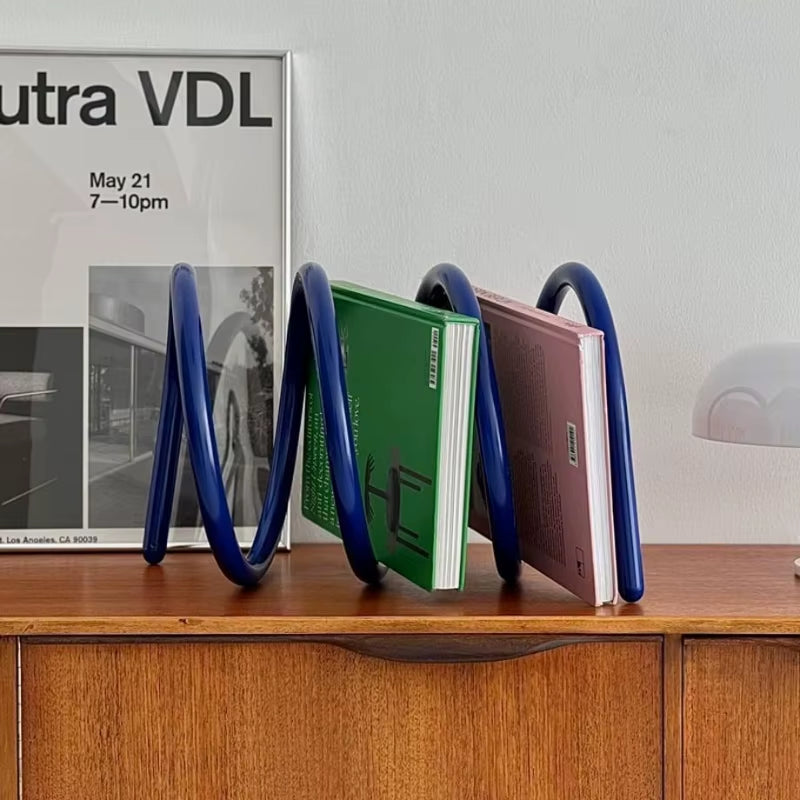 Modern Nordic Bookcase Organizer – Minimalist Tabletop Book Rack for Living Room, Desktop Storage Shelf, Corner Bookshelf