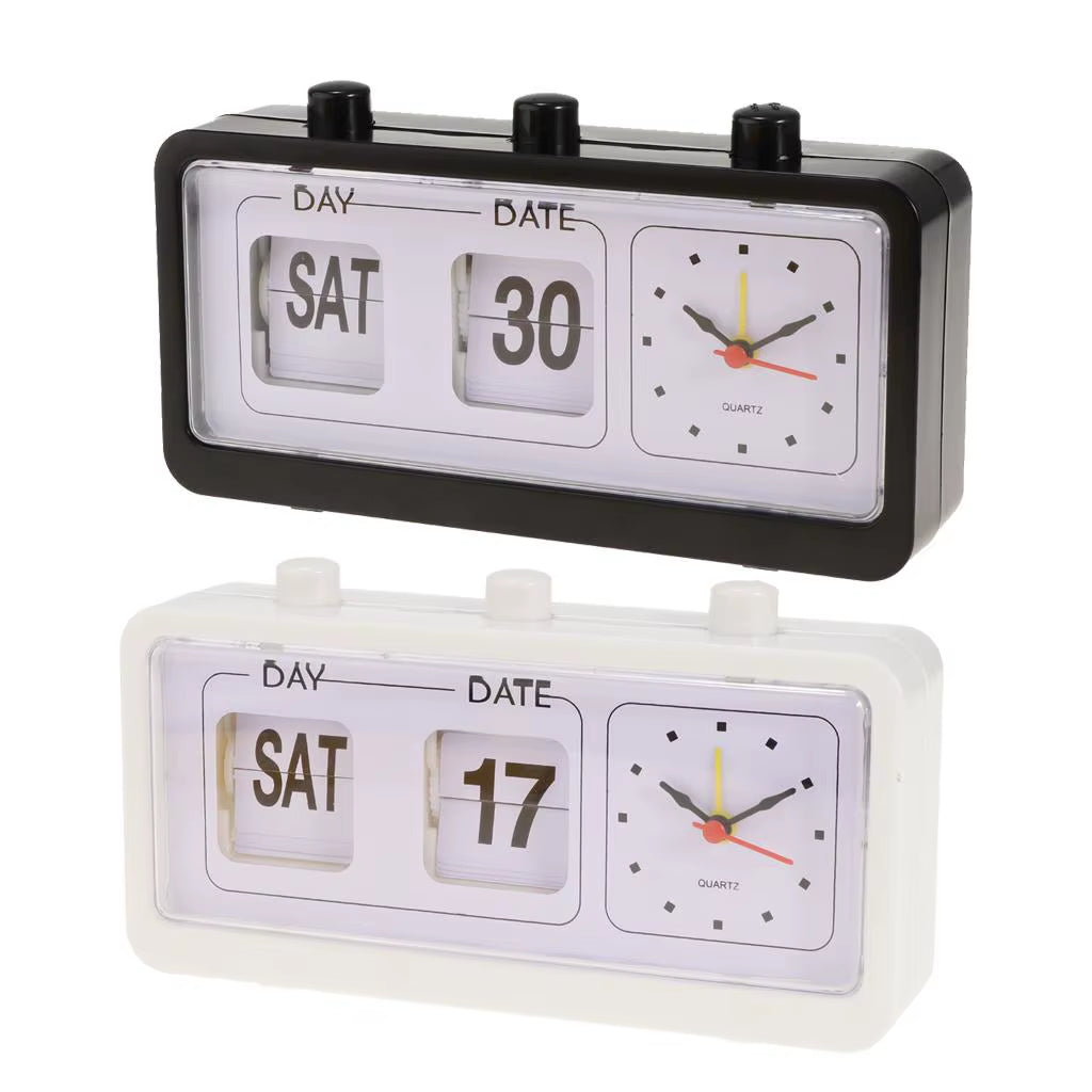 Daily Flip — Retro Desk Clock + Calendar