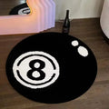 Lucky Break — 8-Ball Plush Round Rug