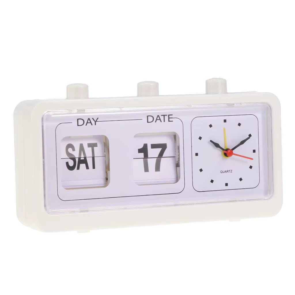 Daily Flip — Retro Desk Clock + Calendar