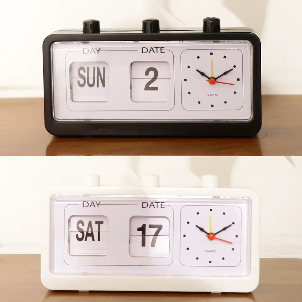 Daily Flip — Retro Desk Clock + Calendar