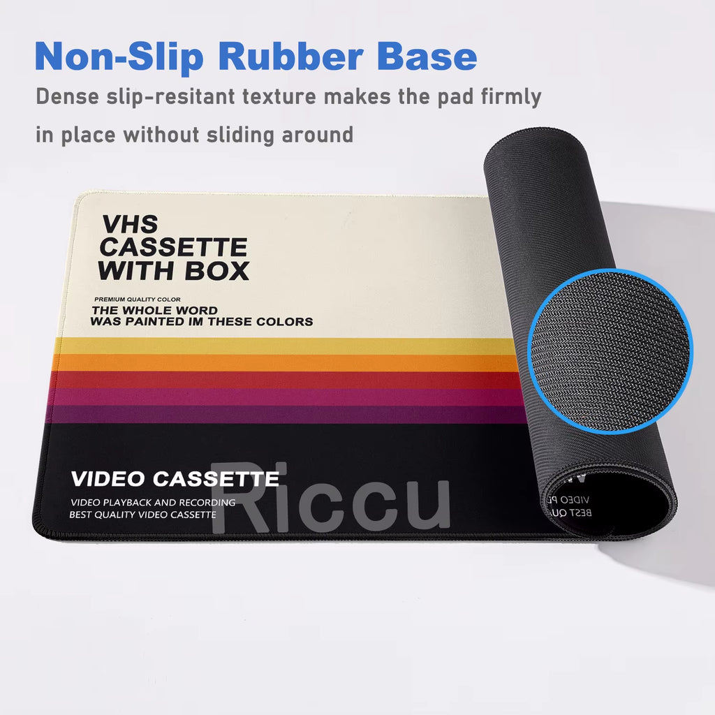 Rewind Deskmat — Retro VHS-Style XXL Mouse Pad