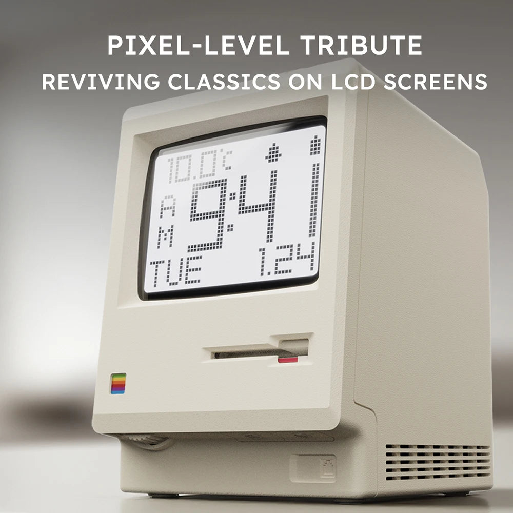 Retro Maclock Macintosh Alarm Clock a Classic Desktop Ornament with a Digital Clock Design