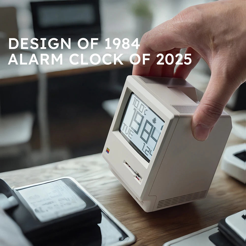 Retro Maclock Macintosh Alarm Clock a Classic Desktop Ornament with a Digital Clock Design