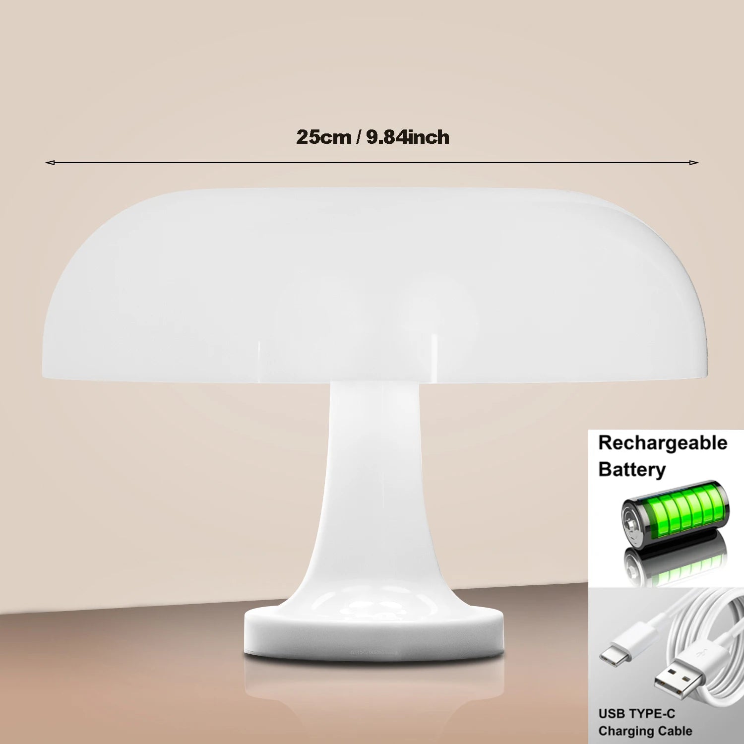 Bauhaus Bloom — Mushroom Table Lamp (3-Color Dimming)