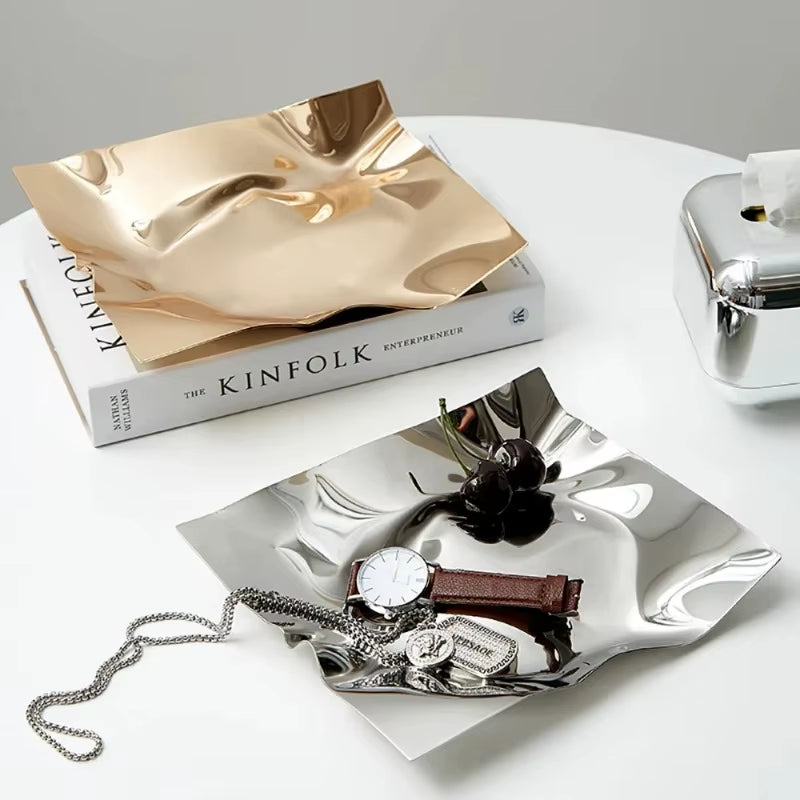 Soft Curve — Irregular Stainless Steel Jewelry & Catchall Tray