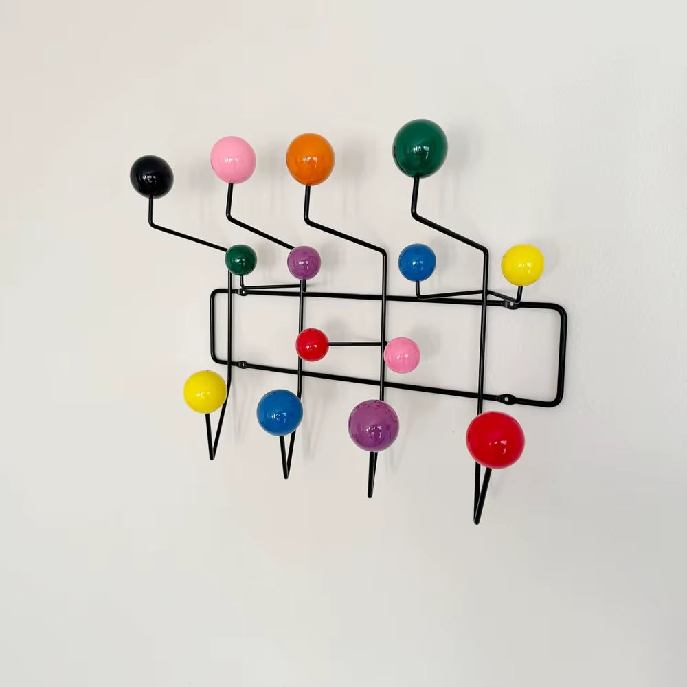 Mod Made Mid Century Modern Bubble Wall Mounted Coat Rack, Color Ball Black Frame