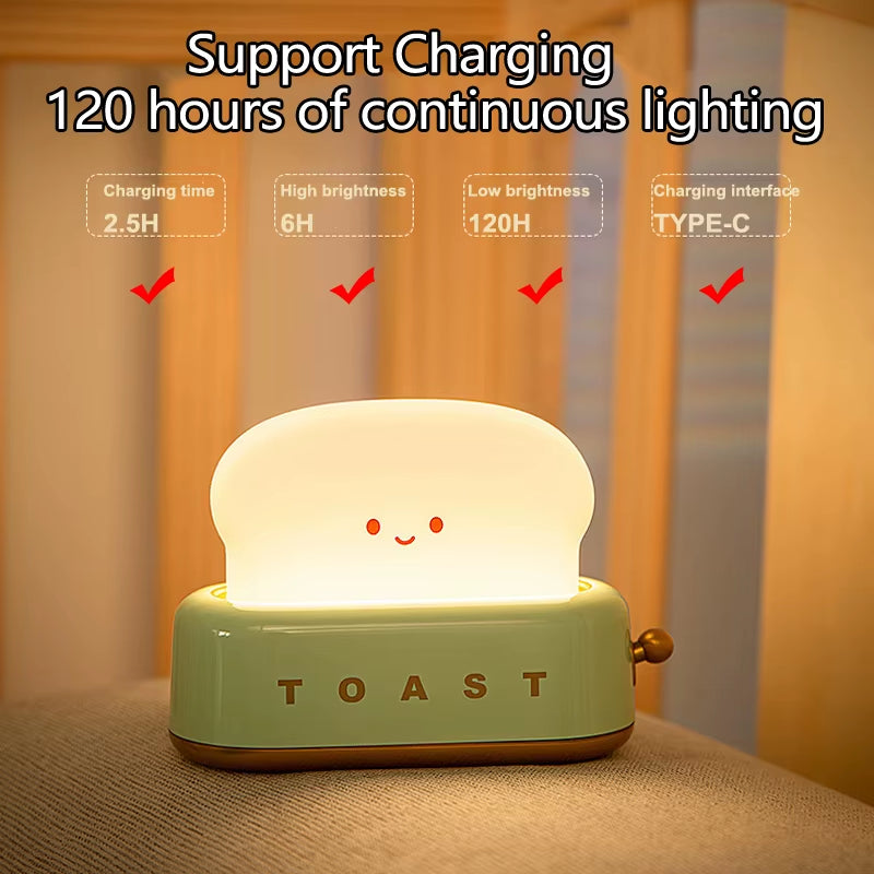 Toastie — Rechargeable Toaster Night Light (Dimmable + Timer)
