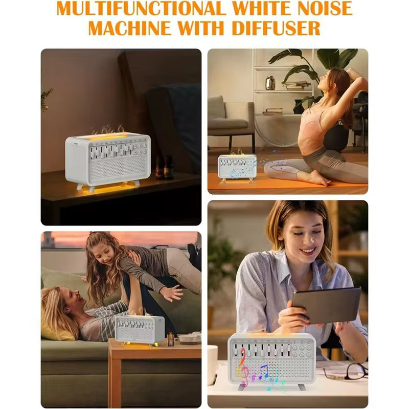 4-in-1 HiFi Bluetooth Speaker with LED Night Light, White Noise Sleep Aid, Humidifier, and 8 Nature Sounds