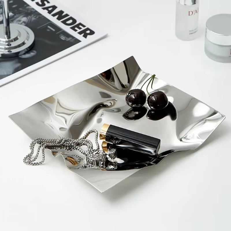 Soft Curve — Irregular Stainless Steel Jewelry & Catchall Tray