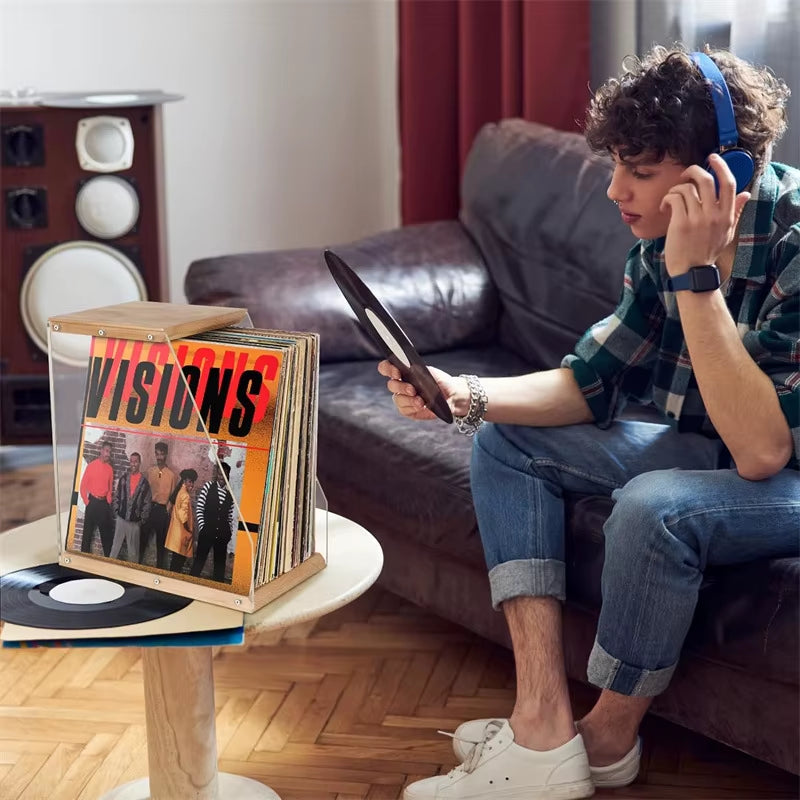 Record Rest — Wooden + Acrylic Vinyl Display Rack